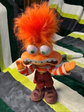 Anxiety Bright Orange Fuzzy Monster Plush Toy - Kids Stuffed Character